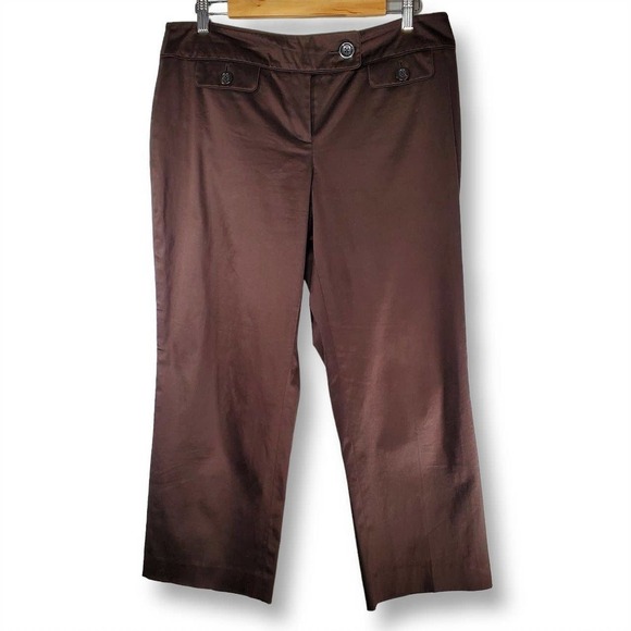 Ann Taylor Lindsay Curvy Capri Pants Brown Size 6 - Picture 1 of 7